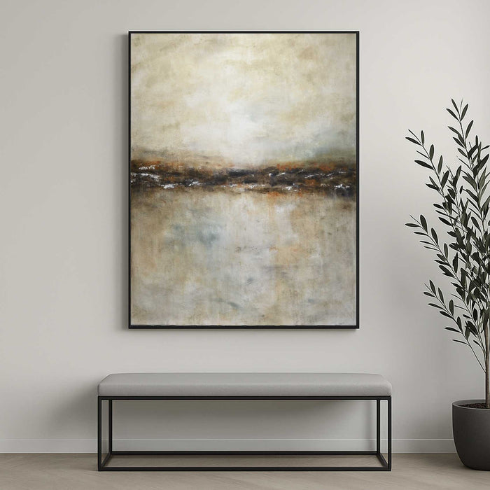 art on wall Beige Brown Landscape Painting Original Hand Painted