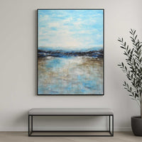 entryway Vertical Frame Painting Blue Brown Art Original Hand Painted Artwork