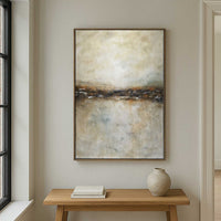 Beige Brown Landscape Painting Original Hand Painted