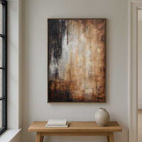 Dark Brown Wall Art On Canvas Framed Abstract