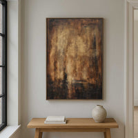 Warm Brown earth tones Framed Abstract Painting Hand Painted Large Artwork