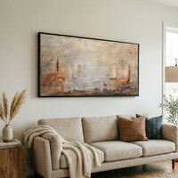 Earth Tone Peaceful Painting For Big Walls Neutrals Abstract Decor
