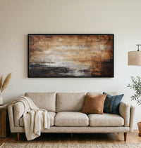 Long Painting Warm Landscape Hand painted above couch