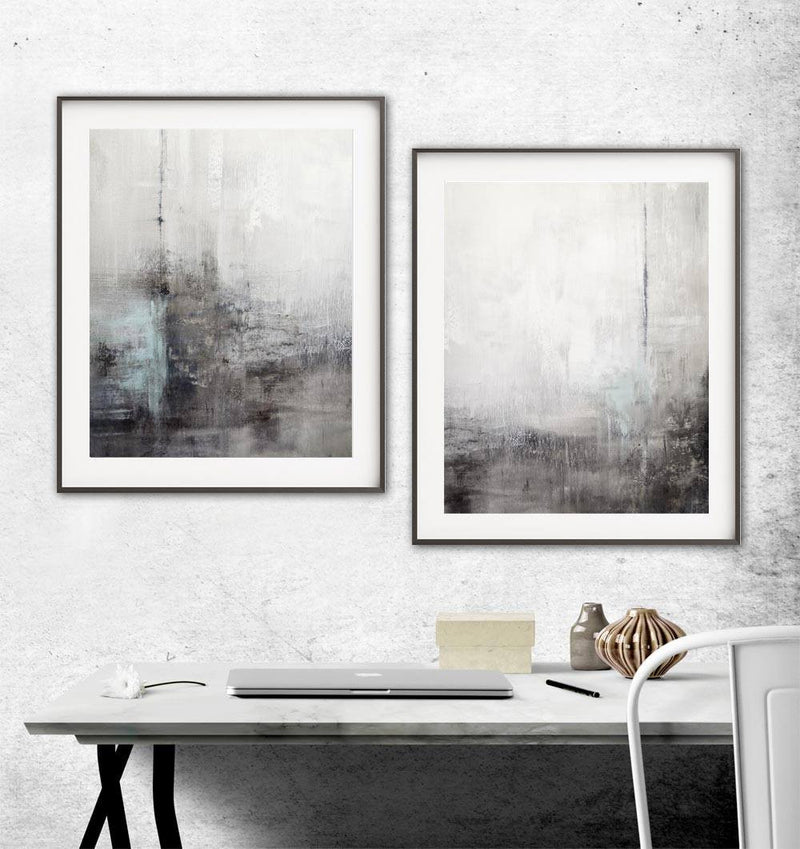Large prints gray neutral design minimalist print wall art home decor abstract painting Sky Whitman