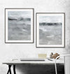 Landscape print horizon gray earth tones digital download printable art abstract diptych Sky Whitman