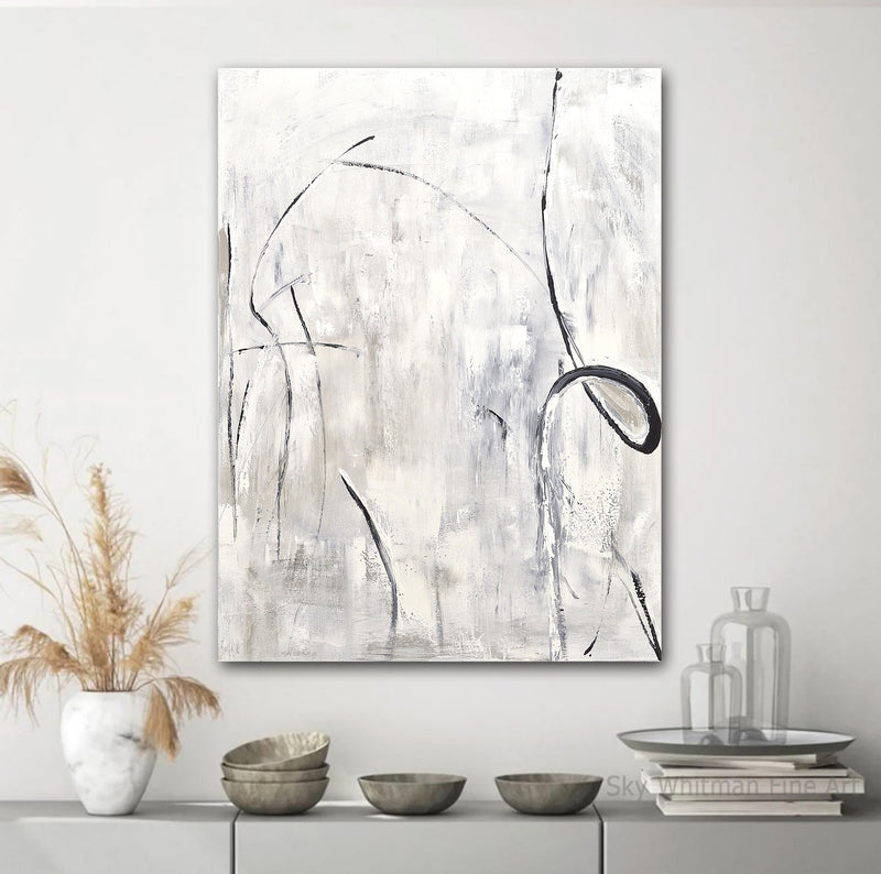 30x40 white abstract painting