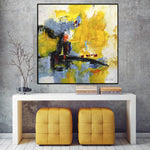 yellow abstract wall art painting for sale