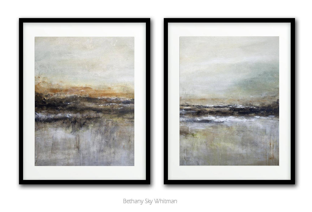 Abstract prints digital download modern wall art landscape diptych artwork Sky Whitman