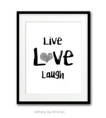 "Live Love Laugh" Scribble Heart Printable Art