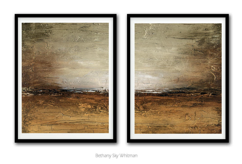 Set of 2 digital prints home decor abstract large art landscape rustic Sky Whitman