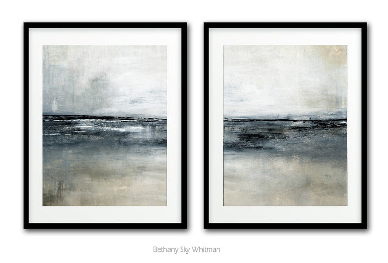 Diptych set of 2 digital download prints landscape horizon art