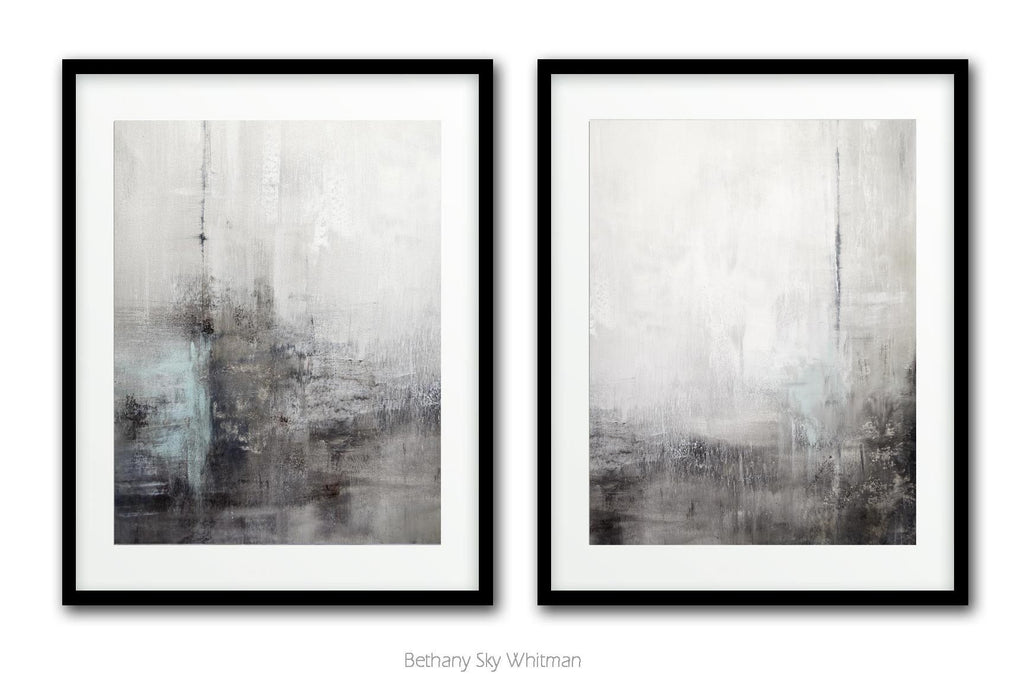 Large prints gray neutral design minimalist print wall art home decor abstract painting Sky Whitman