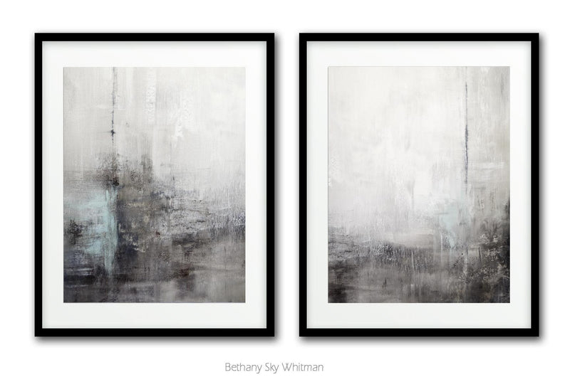 Set of two contemporary prints large modern prints wall art design Sky Whitman