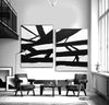 black and white abstract painting Kline inspired