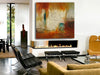 "Building A Mystery" Huge 60"x60" Burnt Orange Abstract Contemporary Painting