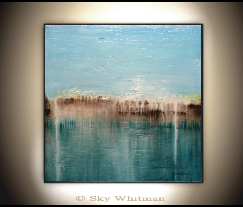 "We Always Knew" Blue Textured Abstract Gloss Oil