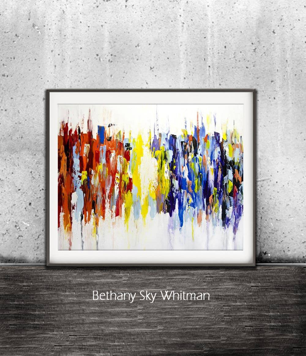 rainbow colors print bright cheerful stripes modern light download digital print Sky Whitman