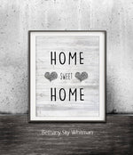 home sweet home print digital art hearts black and white Sky Whitman fine art