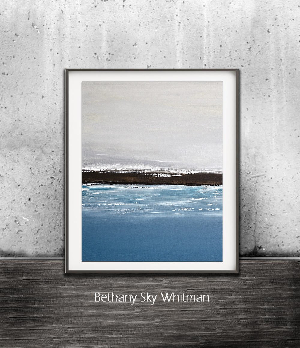 landscape print horizon digital download instant print blue abstract art print Sky Whitman Fine Art