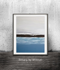 landscape print horizon digital download instant print blue abstract art print Sky Whitman Fine Art