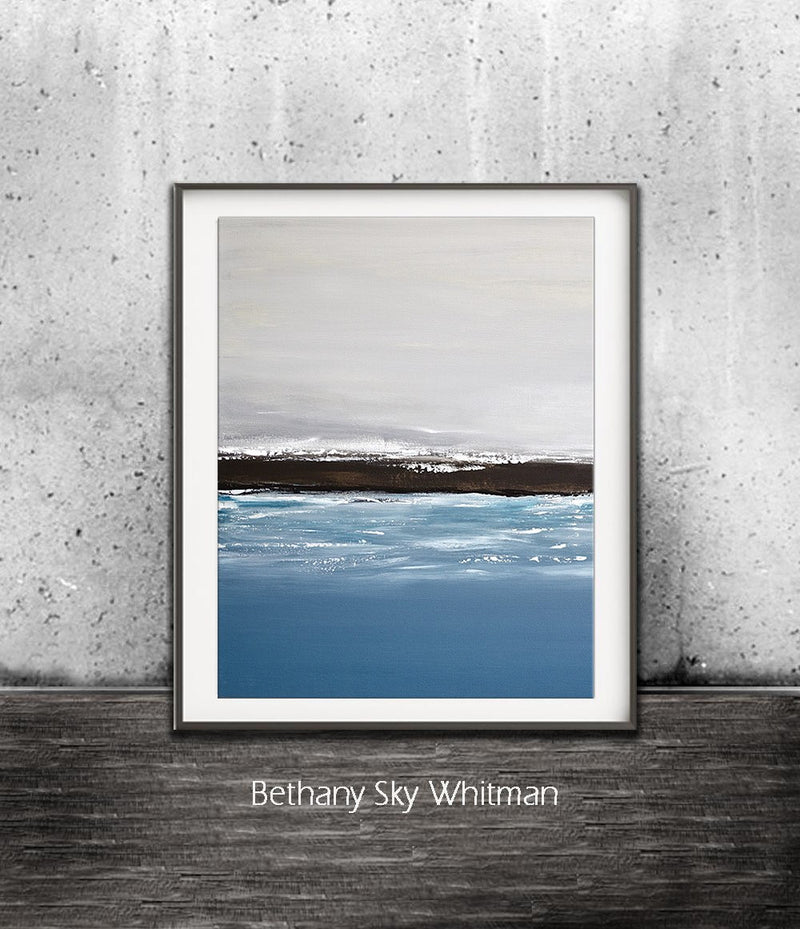 landscape print horizon digital download instant print blue abstract art print Sky Whitman Fine Art