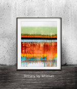 rainbow print digital download art colorful abstract stripes sage orange Sky Whitman