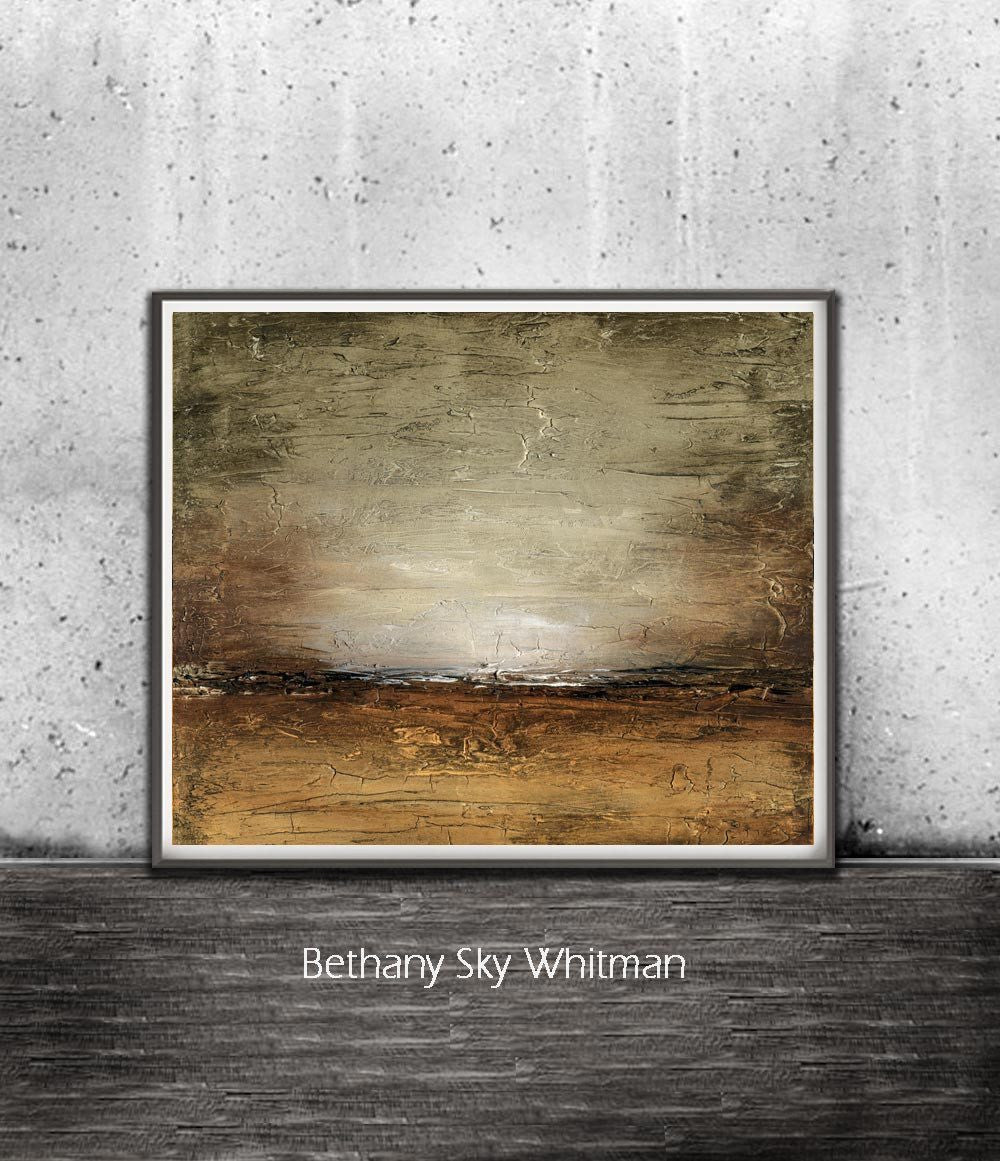 landscape print digital download sunset horizon calming art cabin decor brown print Sky Whitman