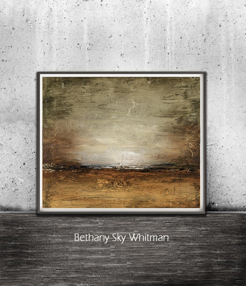 landscape print digital download sunset horizon calming art cabin decor brown print Sky Whitman