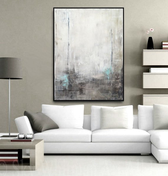original gray blue abstract painting www.skywhitmanfineart.com
