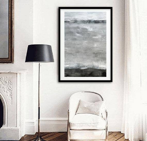 gray print large digital print abstract print gray landscape downloadable Sky Whitman