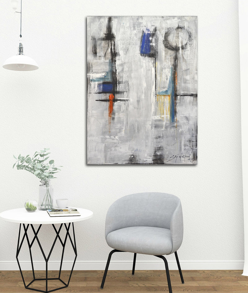 "Stopping Traffic" Abstract Painting 30 x 40 Contemporary Art