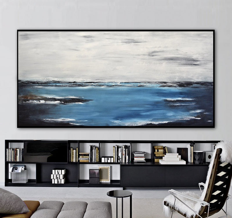 36 x 72 panoramic landscape blue artwork