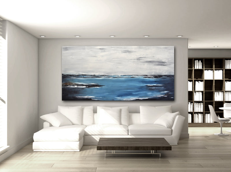 "Bluer than Blue" Abstract Panoramic Large Landscape