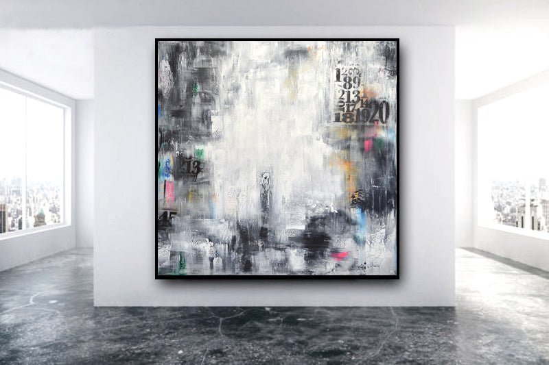 "Out Numbered" 48 x 48 Original Abstract Painting Wall Art