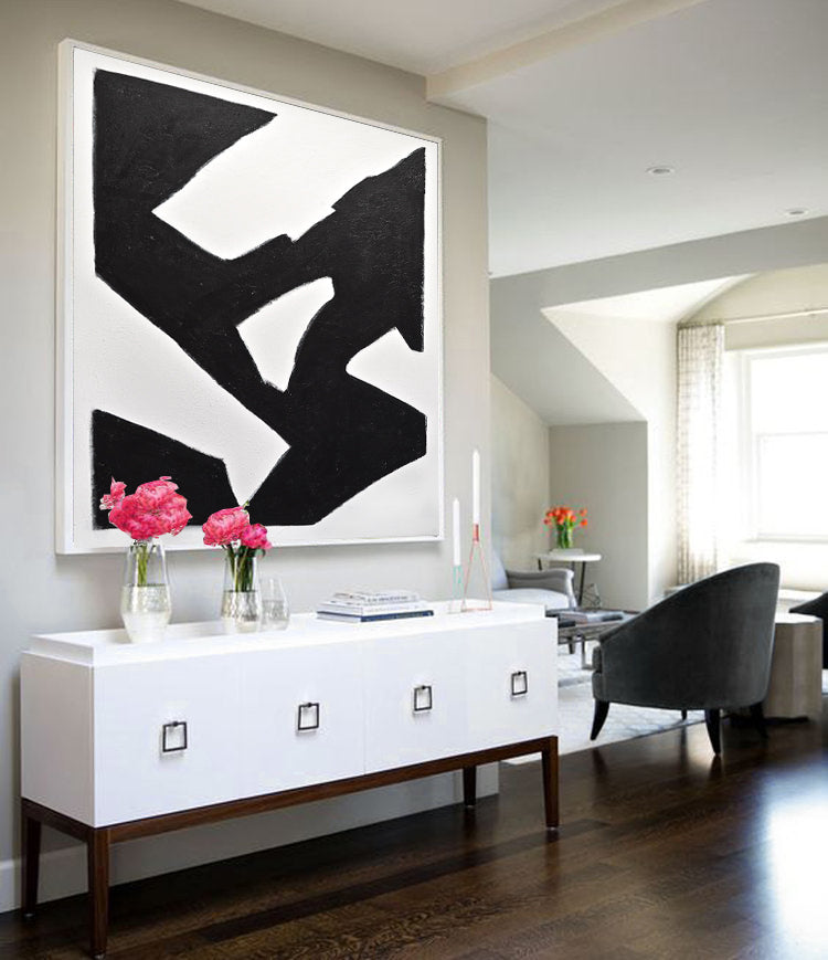 "Elevate" Original Black and White Monochromatic Abstract Art