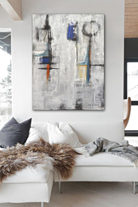"Stopping Traffic" Abstract Painting 30 x 40 Contemporary Art