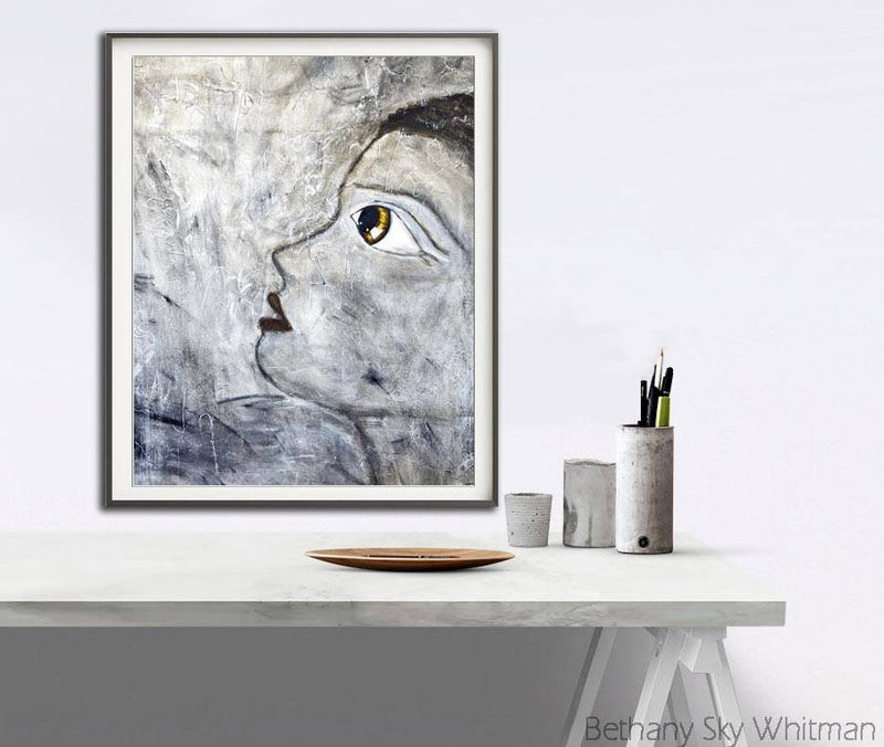 Download print big eye contemporary printable art urban pop art Sky Whitman