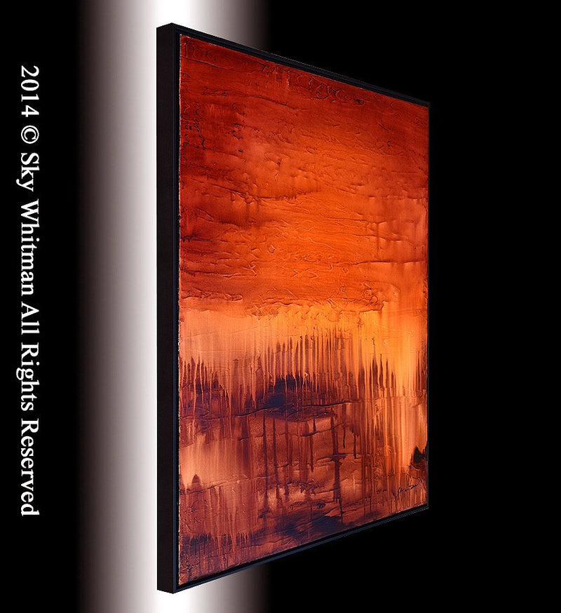 "Never Forget" Burnt Red Original Abstract Art