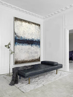 40 x 60 abstract art blue home decor