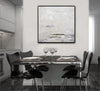 "A Soft Whisper" Large Square Greige Contemporary Painting