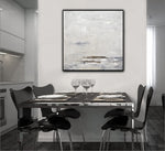 "A Soft Whisper" Large Square Greige Contemporary Painting