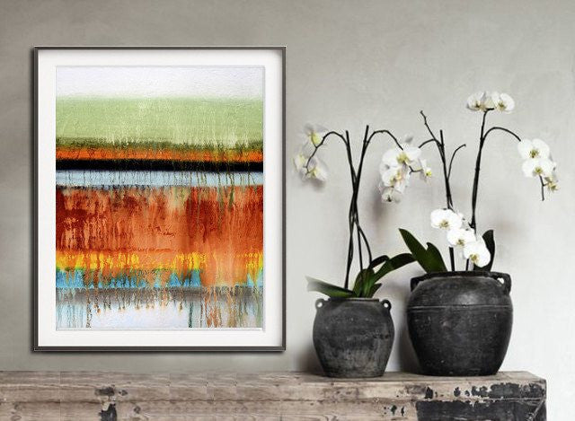 Home decor print abstract modern art colorful rainbow art print download Sky Whitman