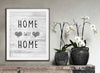 scribble heart home sweet home print wall art artwork heart rustic modern 