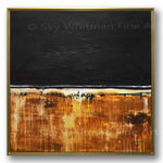 "Amber Nights" Large framed painting square Amber and Black