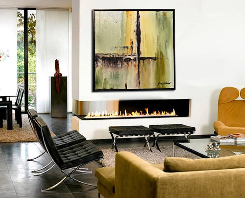 olive green oil painting for sale abstract art modern contemporary shop sky whitman fine art  