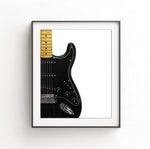 fender strat black print poster