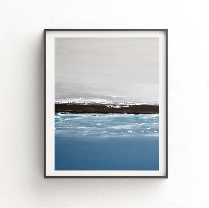 Seascape print sky wall art art work water landscape gray grey download printable art Sky Whitman