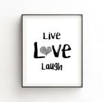 16 x 20 print live love laugh heart large loft style art print digital download Sky Whitman fine art