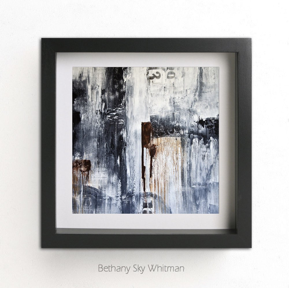 Square abstract grunge print NYC loft style art digital download printable art Sky Whitman