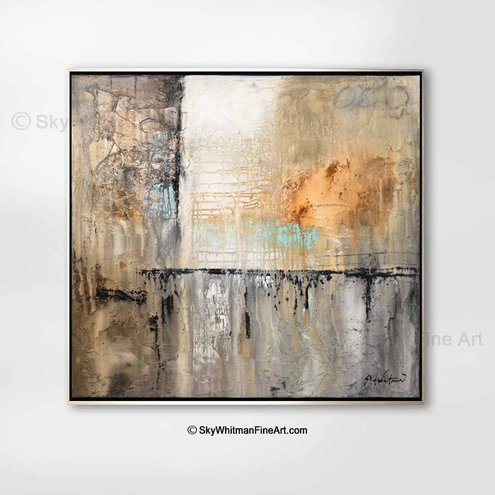 original modern painting framed art abstract art textured Bethany Sky Whitman original diepte kleur design